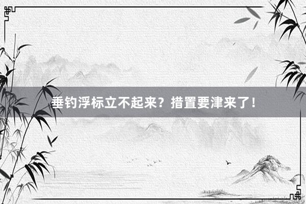 垂钓浮标立不起来？措置要津来了！