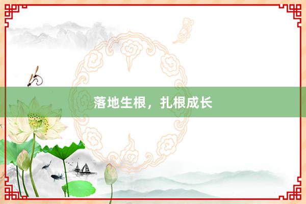 落地生根，扎根成长